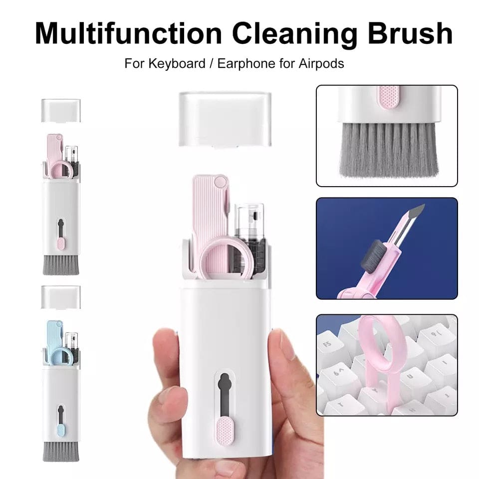 7 In 1 Cleaning Brush Set, Multifunctional Phone Keyboard Cleaning Kit, Computer Dust Cleaning, Cleaning Brush Tool for Airpods Earbud Cell Phone Laptop Camera, Multifunction Bluetooth Compatible Headset Cleaning Pen