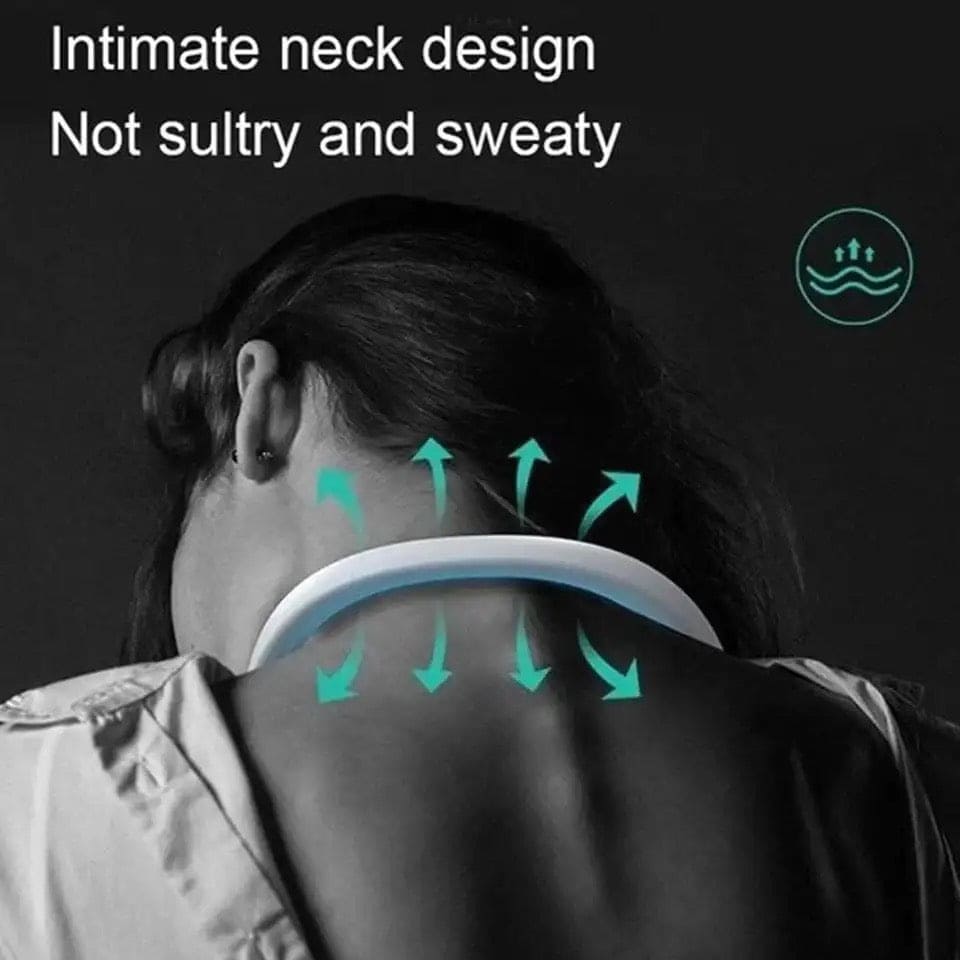 Portable Neck Fan, Bladeless Hanging Neck Fan, Summer Traveling Outdoor Sports Fans, Hands Free Rechargeable Head Fan, Cooling Airflow Wingless Neck Fan, Mini Air Cooler Conditioner for Travel Outdoor, Adjustable Comfy Neck Fan